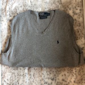 NWOT Polo Ralph Lauren Men’s Sweater Vest Heather Grey 100% Pima Cotton